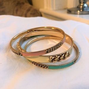 Pastel and gold finish bangles